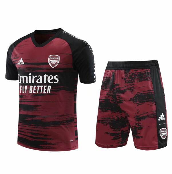 2020 Arsenal Red Black Training Kits Shirt with Shorts